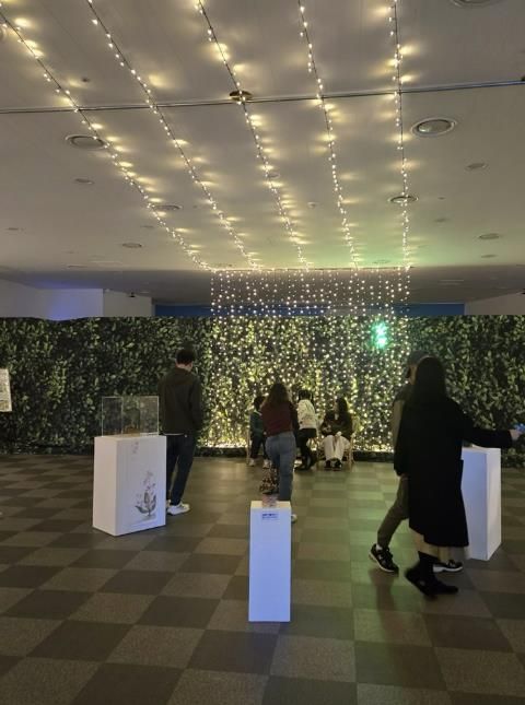 2025 대한민국 국향대전, 함평 군립미술관 내 사군자테마관에서 관람객이 작품을 감상하는 모습