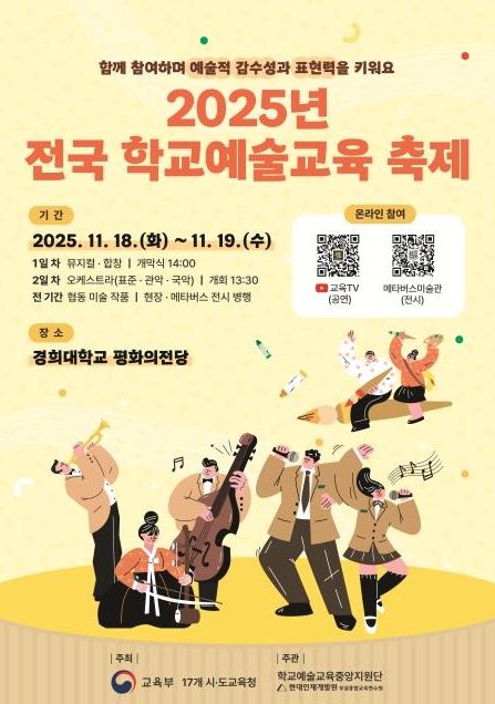 2025년 전국 학교예술교육 축제 홍보 포스터
