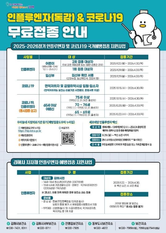 “인플루엔자 예방접종 서둘러요”