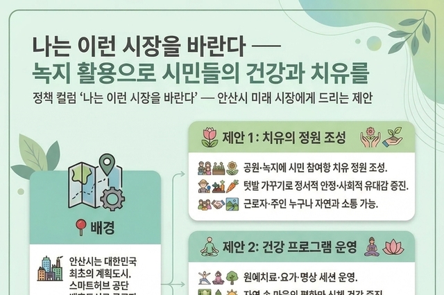 <정책 컬럼, “나는 이런 시장을 바란다”> 녹지 활용으로 시민들의 건강과 치유를 / 자연치유학 박사 김정한