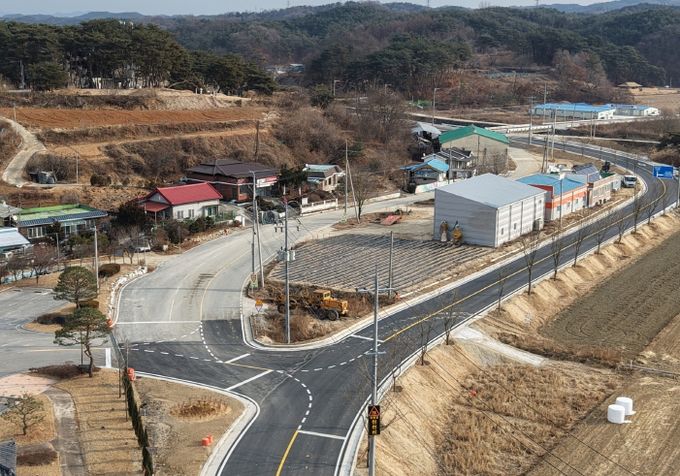 석포리 구간 도로 확포장 완료 모습
