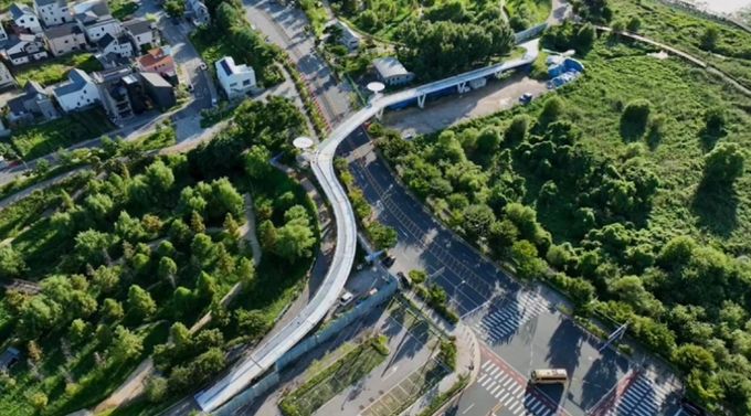 만성지구~기지제 잇는 보행육교 ‘임시 개통’