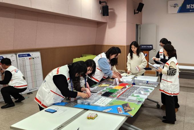 영덕군보건소 신속대응반 재난 의료 대응 훈련 모습.