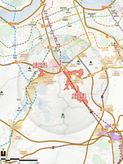 서울 서리풀1지구 위치도